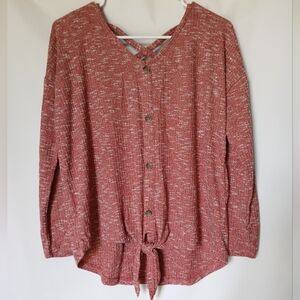 Bobbie Brooks Ladies Top Size XL Color Heather  Lt Red